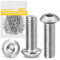 Caianwin Lot de 100 vis à tête bombée M5 x 16 mm à six pans creux en acier inoxydable 304 pour l'installation de meubles, les domaines industriels
