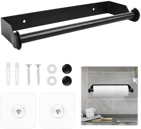 KüChenrollenhalter Ohne Bohren,Edelstahl Rollenhalter KüChe,Halterung für KüChenrolle,KüChentollenhalterung,Haushaltsrollenhalter,Kitchen Paper Holder,KüChenrillenhalterung,KüChenpapierrollenhalter