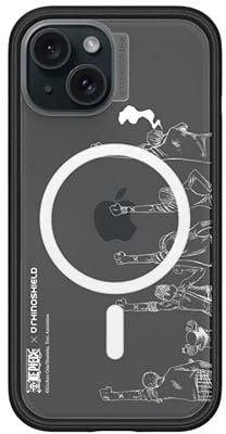 RhinoShield Coque modulaire Mod NX Compatible Avec MagSafe Pour [iPhone 15] | Force magnétique supérieure. Absorbe Les impacts des Chutes DE 3,5 mètres - Noir [One Piece/X Mark of Friendship White]