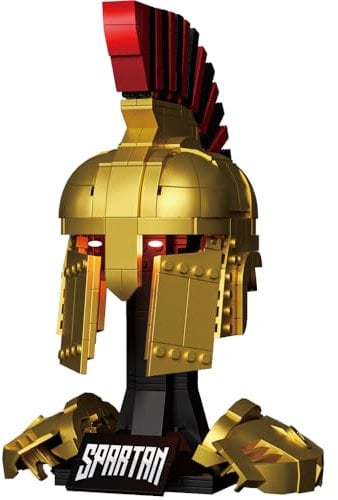 TyGn Mittelalterliche Krieger Helm Bausteine Sets, Schaustück,Bauset zum Sammeln für Erwachsener und Junge,Geschenksidee für erfahrene Baumeister,Sammeln Home Decor Modell