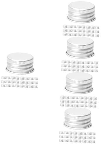 Amosfun 250 Stk auslaufsichere Verschlusskappen praktische Flaschendeckel Weithalsdeckel für Einmachgläser lagercontainer kleine Glasdeckel Ersatzflaschenhüllen Aluminium