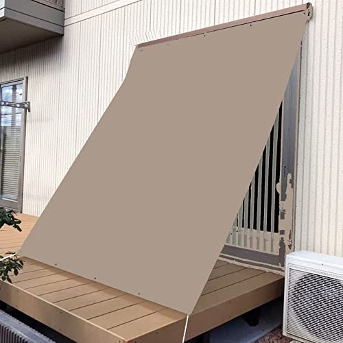 Auvent rectangulaire imperméable pour terrasse, cour, piscine, balcon, jardin - Taupe - 2 x 10 m