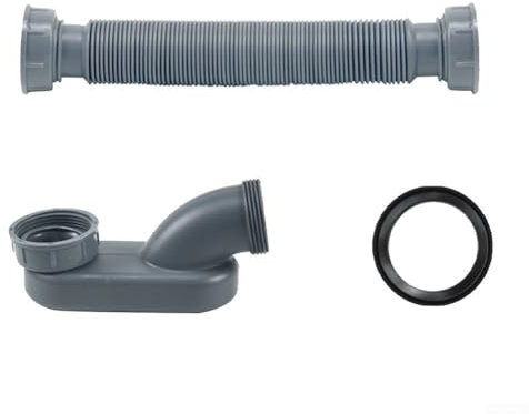 HEBEOT Abflussrohr Badewanne Dusche Sanitär Abflussschlauch Vertieftes Gewinde Abflussrohr Sanitär Ablaufschlauch für Badewanne Dusche