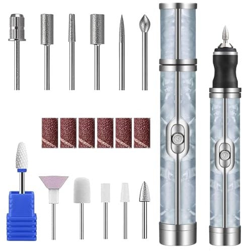 Bettinay 4 Speeds Nail Grinder for Thick Toenails Set, Electric Nail File for Various Nails and Shapes (18 Grinding Heads)