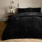 OHS Ribbed Teddy Fleece Duvet Set King Size, Ultra Soft Reverse Faux Fur Duvet King Size with Pillowcases Teddy Fleece Fur Thermal Chunky Ribbed Bedding - Black