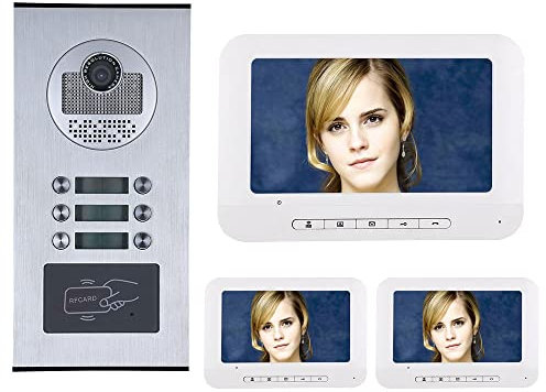 UQACHG Videocitofono multifamiliare con sistema RFID IR-CUT HD 1000TVL con pulsanti display impermeabile, G, A