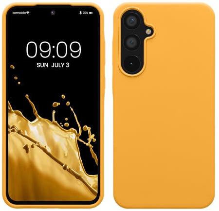 kwmobile Handyhülle für Samsung Galaxy A55 5G Hülle - Case Silikon - Kabelloses Laden - Schutzhülle Cover in Mango