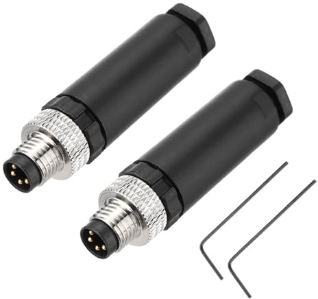 QUARKZMAN 2 Stück 4 Pin M8 männlicher Aviation Connector Drahtstecker A Codierung 8mm Kreisförmiger Sensor Connector Wasserdicht IP67 für Kabel