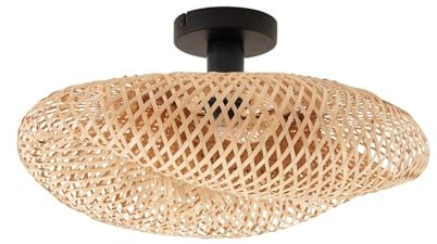 Lindby Deckenlampe Eleane (Landhaus, Vintage Rustikal) aus Holz (1 flammig E27) - Deckenleuchte Lampe Wohnzimmerleuchte