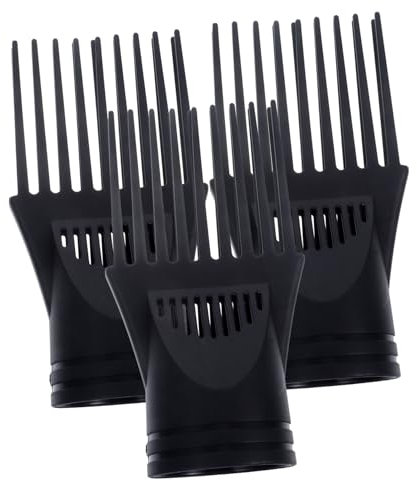 Veemoon 3 StüCk FöHn DüSe Aufsatz Kamm Kunststoff Haartrockner Kammaufsatz Locken FöN Kamm DüSe Haartrocknerkamm FüR Friseur VoluminöSe Styling Ergebnisse (Schwarz)