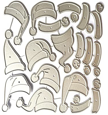 Ruiogoe Metall-Stanzschablonen mit Weihnachtsmütze, Schablonen für Scrapbooking, Alben, Papierkarten, Prägung
