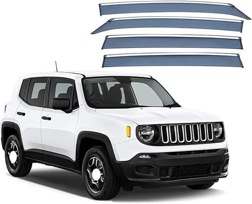 CaoYH Windabweiser Passend Für Jeep Renegade 2016 Autofenster Regenschutz Regenabweiser Deflektoren Regenabweiser Integrierte Deflektoren