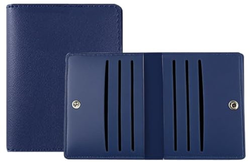 WKRTDY 1pcs Porta Carte Credito Uomo: Portafoglio Slim in Pelle RFID con 8 Slot Schede, Blu scuro, Porta Carte di Credito Uomo e Donna, Ideale per tenere le tue carte al sicuro mentre sei in movimento