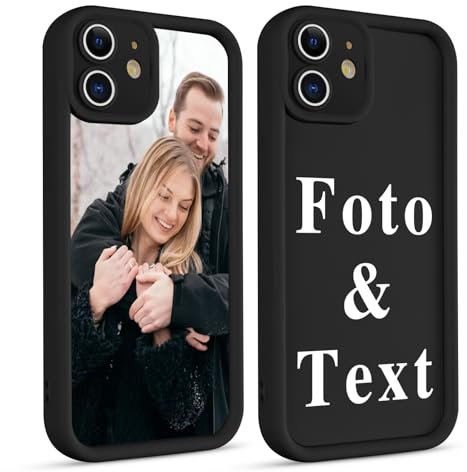 Yoedge Personalised Black Phone Case for iPhone 11 6.1, Image Photo Custom Aesthetic Design Flexible Soft TPU Silicone Rubber Shockproof Bumper Camera Cover Girls Men for iPhone 11 Cases