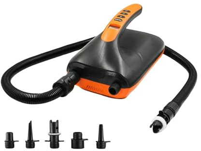20PSI SUP Boot Aufblasbare Pumpe Elektrische Luftpumpe LCD Display Tragbarer Luftkompressor,Starke Leistung(Orange)