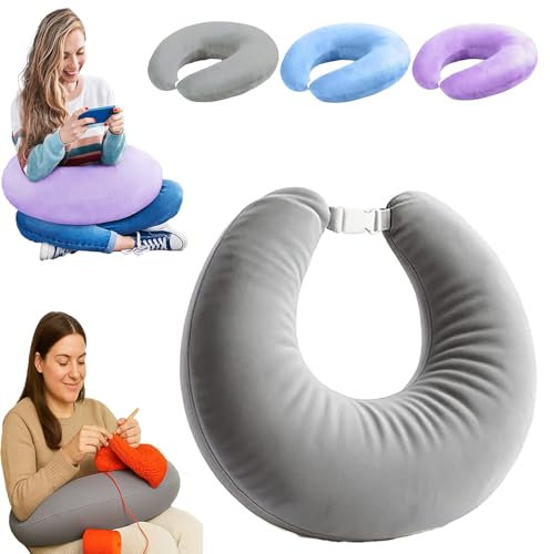 AIDODIA Ergonomisches Crealis Kissen- HäKelkissen, Gaming Kissen, HäKelkissen StüTzkissen- Leicht,Tragbar, Lindert Verspannungen Ergonomisches Armkissen Zum Lesen, Spielen, Arbeiten Und HäKeln (Grau)