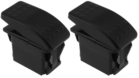 OTOTEC 2 interruptores basculantes marinos de 2 pines de 2 posiciones, 20 A, 12-24 V, para barco, coche, caravana, 21 x 37 mm