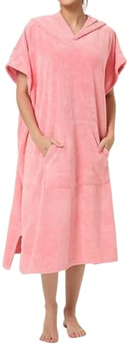 Générique Poncho De Bain Femme Plage Robe Eponge Cape Sortie De Bain Adulte Serviette De Piscine Pour Se Changer Avec Poche