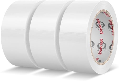 3 Rouleaux Ruban Toilé Blanc 50mmx27,4m Fort Imperméable Int/Ext | Ruban ductile renforcé de tissu pour réparations, regroupement & étanchéité. Fort adhésif, déchirable à la main, polyvalent.