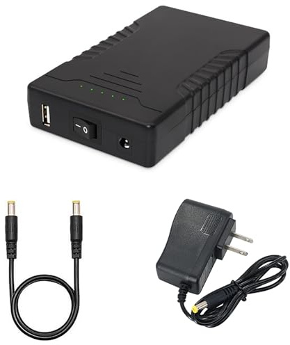 HJGHY Batteria al Litio da 12 V 4000 mAh, Batteria di Ricambio da 12 V per Strisce LED, Altoparlanti/Aria condizionata, Abbigliamento/Alimentatore di Backup con Caricabatterie CC