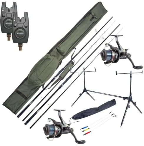 Ultimate Session Carp Set avec, Cannes, Moulinets, Détecteurs, Rod Pod Et Fourreau - Ensemble Carpe