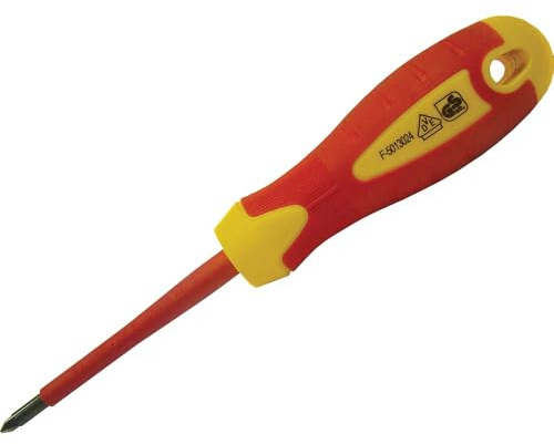 Faithfull PZ1 x 80mm Pozidriv Soft Grip VDE Screwdriver Multi Colour