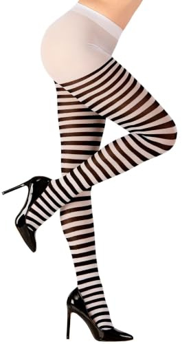 W WIDMANN MILANO Party Fashion - Strumpfhose, gestreift, 70 DEN, Halloween, Faschingskostüme