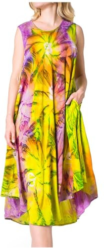 Sakkas 00831 Vestito/Copertina in Tartaruga caftana Starlight - Verde/Viola - Unica