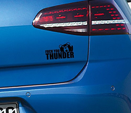 Dinger-Design TED Fuck You Thunder Aufkleber Sticker Tuning Decal Stickerbomb 14x8 cm schwarz
