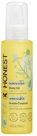 The Honest Company Fragrance-Free Moisturizing Body Oil, Nourish Soothe Baby's Skin, Plant-Based, Hypoallergenic Vegan, 4.0 fl oz