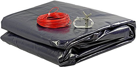 Premium Abdeckplane rechteckig (Für 600 x 300 cm Stahlwandpools) Sommer & Winter Abdeckplane – 680 x 380 cm Planenmaß - Materialstärke 200g/m²