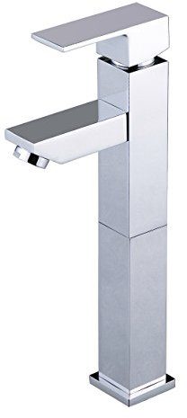 DP Grifería - Grifo monomando de lavabo alto, color plateado, serie Arce