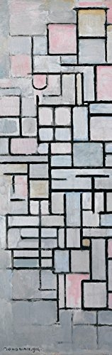 1art1 Piet Mondrian Komposition IV, 1914, 1-Teilig Selbstklebende Fototapete Poster-Tapete 240x75 cm