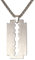 U7 Edelstahl Matte Rasierklinge Anhänger Halskette gebürstet Kettenanhänger mit 50cm+5cm Weizenkette Razor Blad Messer Dog Tag Pendant Necklace Coole Modeschmuck für Männer Frauen