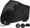 OPAMOO Funda para Moto, Cubierta de Motocicleta Impermeable Funda Protector 190T Cubierta de la Moto a Prueba de UV Lluvia Polvo 245 x 125 x 105 cm con el Bolso del Almacenaje (Negro)