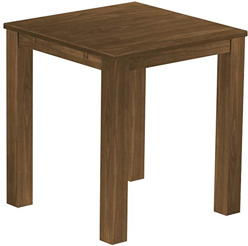 Hochtisch Rio Classico 100x100 cm Nussbaum Bartisch Holz Tisch Pinie Massivholz Stehtisch Bistrotisch Tresen Bar Thekentisch Echtholz Größe und Farbe wählbar Brasilmöbel