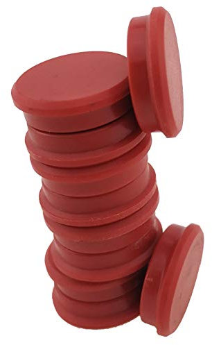 RIKAMA® – 50 runde Magnete mit 24 mm Ø für Whiteboards, Kühlschränke, Magnettafeln, Magnetwände, Aktenschränke & und andere metallische Oberflächen – Haftkraft bis zu 10 DIN A4 Seiten (Rot)