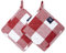 Encasa XO 21 cm Oven Microwave Potholders (2 pc Set) for Kitchen Cooking & Baking - Heat Resistant, Thick & Safe, Protection of Hands from Hot Utensils - Buffalo Red Checks