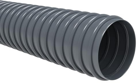 Absaugschlauch PVC *Grau Saugschlauch Spiralschlauch Flexschlauch leicht & flexibel - Meterware - (80 mm)