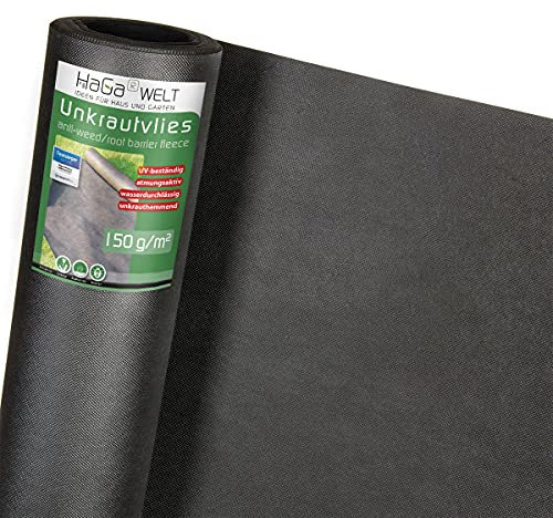 HaGa Unkrautvlies 150g/m² in 0,5m x 50m - Atmungsaktives Gartenvlies für effektiven Unkrautschutz im Garten mit hoher Reißfestigkeit