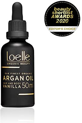 Loelle - Duftendes Arganöl mit Vanilleextrakt - Anti-Falten Öl für Hände, Gesicht & Haare - Biologisches, duftendes Körperöl mit Vitamin E-Bartöl Bartpflege-Handgepflückt in Marokko 50ml