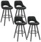 WOLTU Tabouret Bar, Lot de 4, Chaise Haute Bar, Tabouret Haut avec Dossier et Repose-Pieds, Cadre en Bois, Siège en Tissu Scientifique, Anthracite, BH291an-4