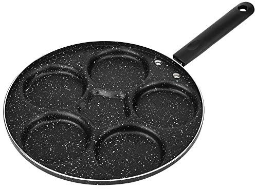 DaMohony Poêle à crêpes 5 moules antiadhésifs pour petit déjeuner, 25,4 cm