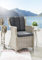 Destiny Gartensessel Luna 2er Set, Polyrattan + Aluminium, Vintage weiß