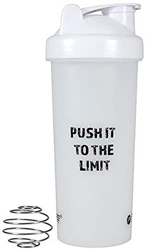 Pure2Improve Premium Protein Shaker Weiß 700 ml Flasche für Supplement Shakes, Shaker mit verschließbaren Trinkverschluss, mit auslaufsicherem Deckel, inklusive Shake Ball verhindert Klümpchenbildung