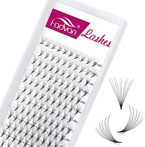 Pre Made Fans Lashes 10D Pointy Base Premade Eyelash Extension 0.07mm D Curl 8-14mm Mixed Length Volume Russian Lash FADVAN(10D-0.07D-MIX)