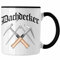 Trendation - Dachdecker Geschenke Tasse Lustig Mann Männer Zubehör Geschenkidee Dachdecker-Meister Kaffeetasse (Schwarz)