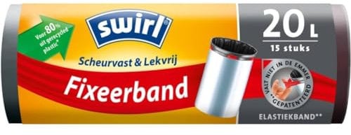 Swirl® Fixierband-Müllbeutel 20 L Reißfest Dicht Mülltüte Müllsack tropfsicher