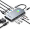 Docking Station USB C to HDMI Adapter, ORICO 12 in 1 RGB USB C Hub with 4K HDMI 1.4, VGA, 100W PD, Ethernet, 5 USB Data Ports, SD/TF, Audio, 14 RGB Lighting Modes, Compatible for Windows/Mac OS（Grey）
