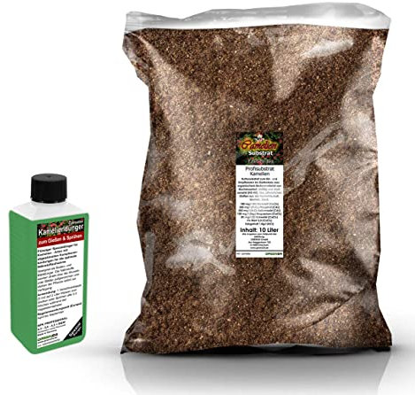 Umtopf - Set für Kamelien Camellia - bestehend aus 10 Liter Spezial - Substrat und darauf abgestimmten Flüssigdünger NPK Volldünger (für Kamelien)